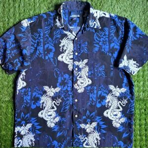 Vintage Y2K Tribal Dragon Button Up Shirt